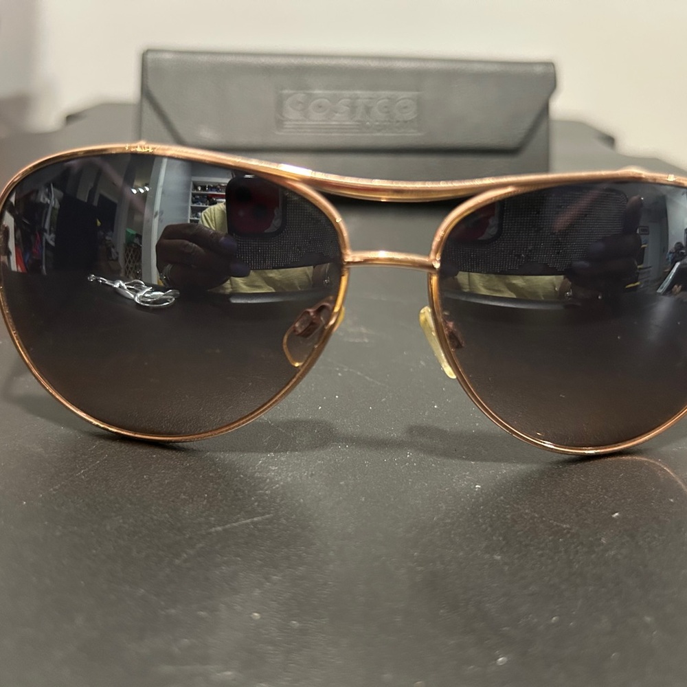 Jessica Simpson Rose Gold Aviator Sunglasses